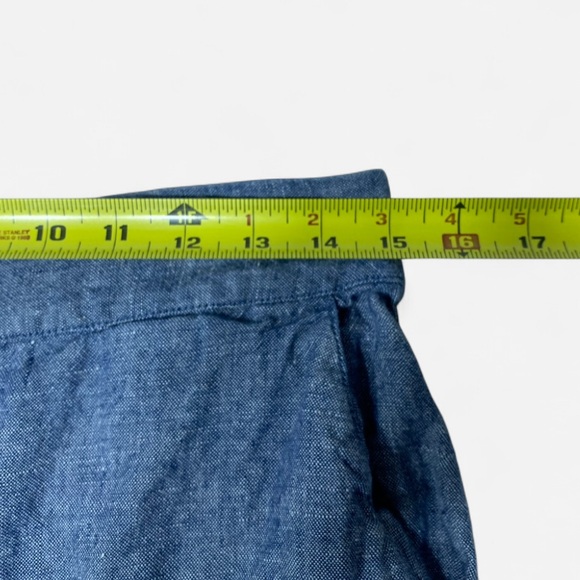 Catherine Malandrino Women’s High Waist Wide Leg Pants Blue 100% Linen Medium - Picture 5 of 8